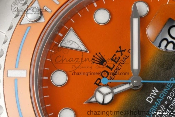 0411 Bold Submariner DIW Sandblasted VSF 1:1 Best Edition Orange Ceramic Bezel Orange Black Dial on SS Bracelet VS 2053